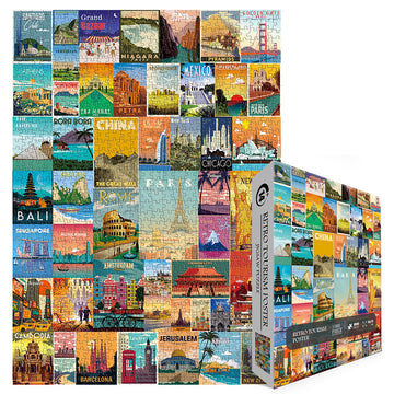 Bboldin® Vintage World Travel Poster Jigsaw Puzzle 1000 Pieces